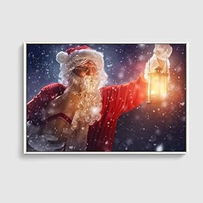 Framed Canvas Home Artwork Decoration Merry Christmas Canvas Wall Art for Living Room, Bedroom - 16x24 inches