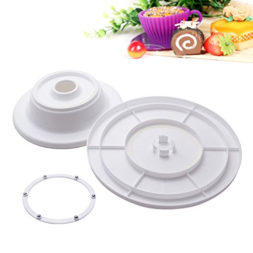 Cake Decorating Turntable - Baking Supplies Set - 11 Inch Rotating Cake Turntable With 2 Icing Spatula And 6 Frosting Smoother - Cake Decorating Supplies Kit - Revolving Cake Stand White