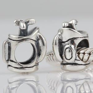 Hoobeads Golf Bag and Golf Clubs 925 Sterling Silver Sports Charms Fits Pandora Chamilia Biagi Troll Beads Europen Style Bracelets