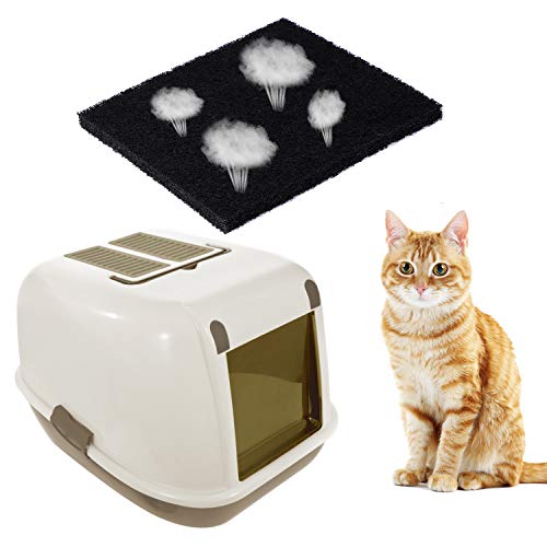 Ruisita 6 Pack Charcoal Replacement Filter for Cat Litter Box, Carbon