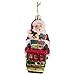 Kurt Adler Santa Sitting on San Francisco Trolley Glass Ornament, 5-Inch