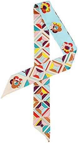 AOYOMO Women's Floral Silk Twilly Scarf Headband Handbag Handle Ribbon