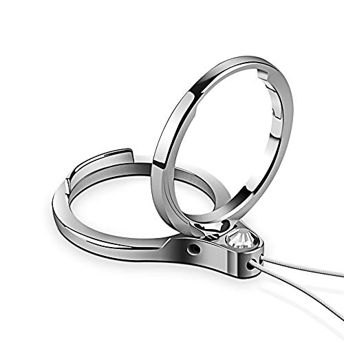 MXRS Cellphone Ring Stand Holder Lanyard 4 Pack Universal 2 in 1 Finger Ring Hand Wrist Strap Metal Stand Kickstand Finger Loop Grip for Cellphone, Phone Case, Camera and USB Drives