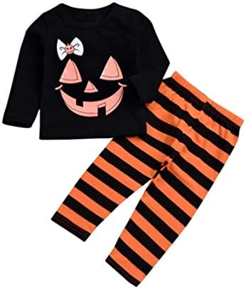 2PCS Toddler Baby Halloween Costume Infant Floral Print Hooded Top Clothes+Long Pants Set Outfit