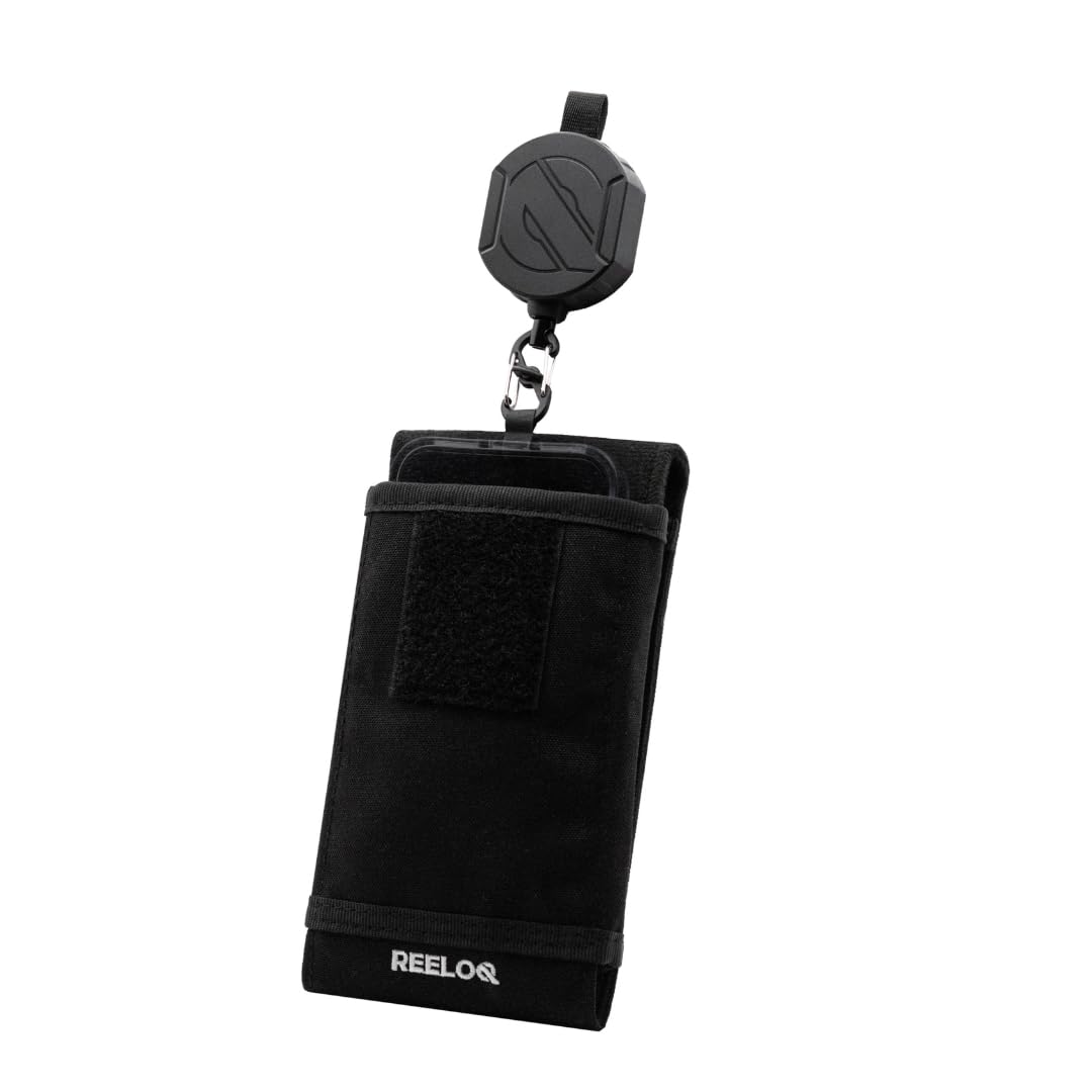 REELOQ PRO Hiking Backpack Mobile Phone Case, Black 360° version with Security Rope