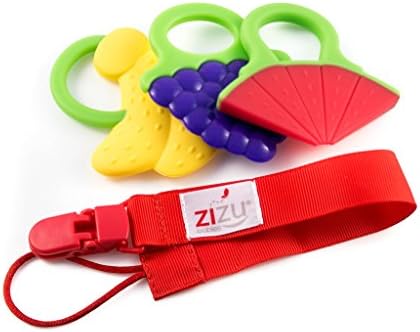 ZIZU Baby Teether Toys with Pacifier Clip - Set of 3