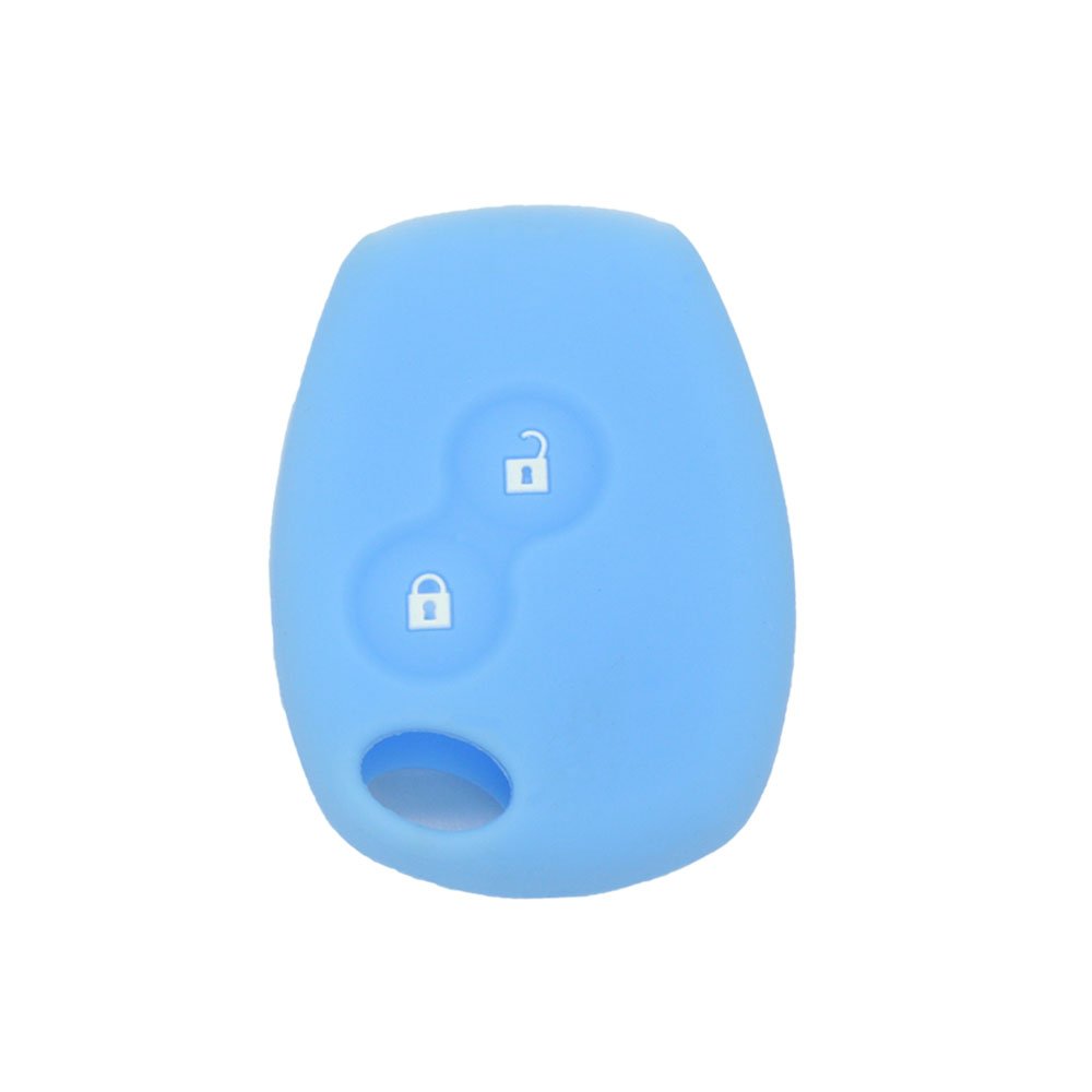 BROVACS Silicone Cover Protector Case Holder Skin Jacket Compatible with RENAULT DACIA 2 Button Remote Key Fob CV4350 Light Blue