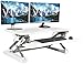 VIVO White Deluxe Height Adjustable 36 inch Standing Desk Converter, Sit Stand Tabletop Dual Monitor and Laptop Riser Workstation, DESK-V000DW