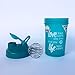 GOMOYO Motivational Quotes on Blender Bottle Brand ProStak Shaker Cup, 22 Ounce Protein Shaker Bottle with BlenderBall Whisk and Two Twist n’ Lock Attachable Containers (Love Life - Teal)