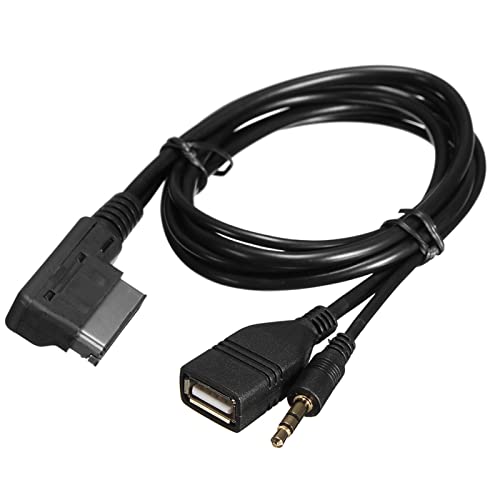 EVGATSAUTO Aux Cable,1.4m/4.6ft Length audio usb Music MDI AMI MMI Interface USB+ AUX Audio adapter Cable For A6L A8L Q7 A4L A5 A1