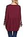 SoTeer V Neck Lace Crochet Top Bell Sleeve Blouse Tops Lace Loose Peplum Blouse,Red XXL