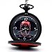 Fashion Cosplay Movie Deadpool Black Quartz Pocket Watch Men's Necklace Chain Jewellery Pendant