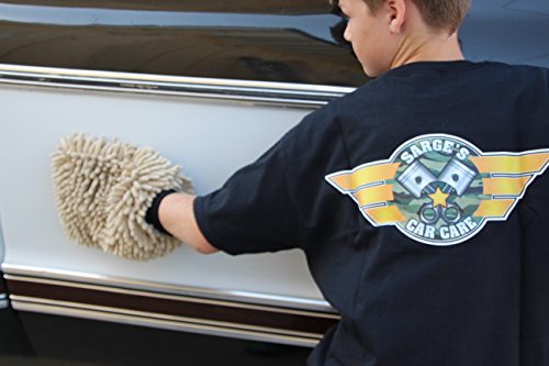 Sarge’s Car Care .50 CAL CAR WASH MITT - XL-Size (11"x7") - Premium Chenille Microfiber for Scratch & Swirl-Free Results & Maximum Absorption of Soapy Water - Great for RV & Motorcycles