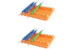AmeriCan Goods 2 Pcs Dental Small Silicone Instrument Mat Reversible 8 or 12 Holder for Instruments Autoclavable (Orange)