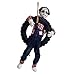 Halloween Haunters 3 Foot Animated Hanging Swinging Leg Kicking Zombie Boy Reaper in Tire Swing Prop Decoration - 16