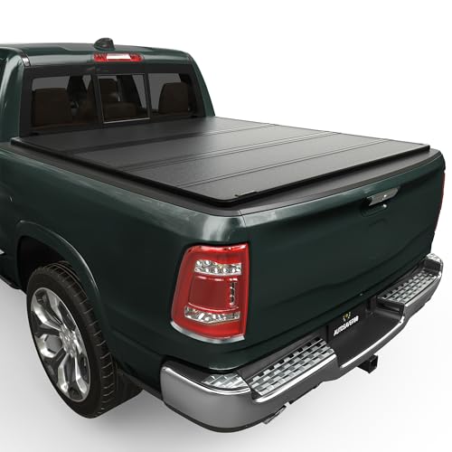 AUTOSAVER88 Hard Quad Fold Truck Bed Tonneau Cover Fit for Dodge Ram 1500 2002-…