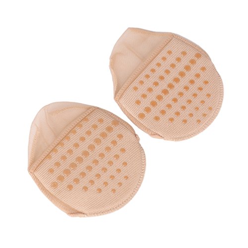 Flammi 6 Pairs Women's No Show Sheer Toe Cover with Cushion Non-Skid Sole Toe Toppers Socks Half Socks (Nude) - Thumbnail 3