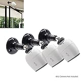 (3 pcs Black) 8cm Security Camera Wall Mounts for Arlo Camera Mount for Netgear Dropcam Arlo Q Pro HD GO CCTV Screw Wall Adjustable Swivel 360 Degree Outdoor Indoor Anti Theft Ceiling Mount By Sully