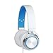Intone Ms200 Stereo Low Bass Folding and Adjustable Headphone Earbuds - White / Blue