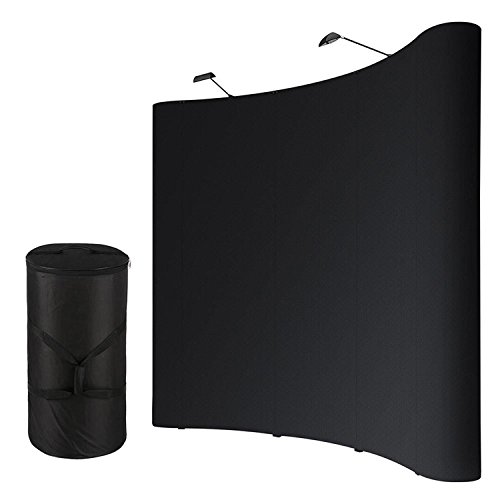 Koval Inc. 10'x8' Black Curved Trade Show Display Stands Booth W Case (10'x8', Black)