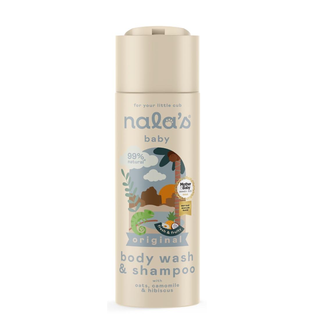 Nala's Baby Original Body Wash & Shampoo | Award-winning | 99% Natural | Dermatologically-tested and Paediatrician-approved | Tear-Free | Nourishing Oat and Shea Butter | Vegan | 200ml | Nalas Baby