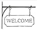Silvercloud Trading Co. Rustic Hanging Double-Sided Welcome Sign Embossed Black on White Enamel Metal Sign with Bracket - Home and Office Wall Decor - Room Label