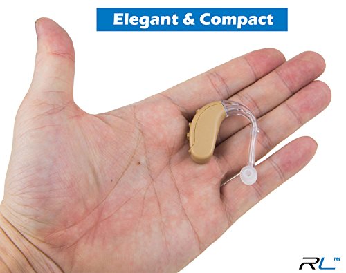 R&L Hearing Amplifiers 18A, Digital Sound Amplifier Device, Aid for Adults and Seniors, 10 Days of Battery Life (Beige) - Thumbnail 3