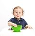 brinware 2 Piece Glass and Silicone Suction Bowls, Blue Green