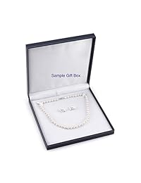 Cultivadas De Agua Dulce Collar De Perlas & arete set, 18 inch Princesa longitud   Calidad AAAA