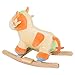 Qaba Kids Rocking Horse Toy Cow Ride on Rocker - Brown with Realistic Sounds