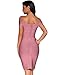 Meilun Rayon Sexy Off shoulder Stretchy Party Bandage Bodycon Midi Dress, Small, Dark Pink