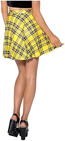 Dearilin Novel Women's Yellow Scotland Plaids Skater Skirt