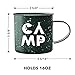 Create Your Space Camping Coffee Mug - Hipster Camp Design on Large Enamel Coated Tin Mug (16 Ounce)