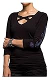 Harley-Davidson Women's Ice Connection 3/4 Sleeve Cross Neck Shirt 5V33-HD08