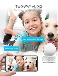 Cámara de cúpula 1080P FHD con tecnología YI, Pan Tilt Zoom Cámara IP de vigilancia de seguridad con sistema de visión nocturna de seguimiento automático de movimiento para mascotas y bebés