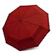 EEZ-Y Windproof Travel Umbrellas for Rain - Lightweight, Strong, Compact with & Easy Auto Open/Close Button for Single Hand Use - Double Vented Canopy for Men & Women - Burgandy
