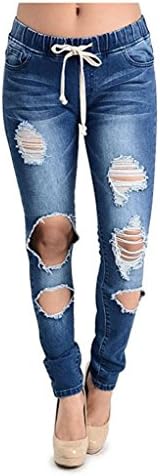 SWEET BOHEMIAN TWILL JOGGER PANTS WITH COMFORT STRETCH, LARGE, BLUE #428