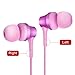 In-Ear Headphones Earbuds with Mic Controller Case, Sport Running Gym Exercise Sweatproof Music Bose Wired Earphones, For IPhone IPad Android Smartphones Mp3 Mp4 Player Tablet Kids (Pink)