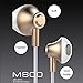 Sports Earbuds with Microphone, 3.5mm In-Ear Wired Bass Stereo Ear buds Earphones Headphones with Remote and Mic Universal for iPhones, iPads, iPods, Android, PC, Windows, Mac(gold)