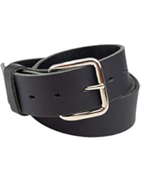 Journeyman Leather Belt | Made in USA | Black w/Silver Buckle | Size 38