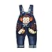 KIDSCOOL SPACE Baby Boy Girl Jean Overalls,Toddler Denim 3D Monkey Dungarees Pants,Blue,12-18 Months