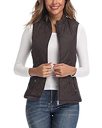 LONGKING Chocolate Women's Vest, Stand Collar