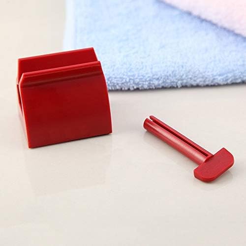 HARILEMINY Red Rolling Toothpaste Tube Squeezer holder Easy Squeeze Dispenser Facial Foam Squeezer Bathroom Accessory