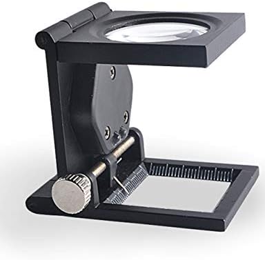 Photographic Spectacles with Two High-bright LED Bead Lights, 10x Magnifying Glass with Scales and Hands, Portable Folding Magnifying Glass, Used for Collecting Photographic Stamps