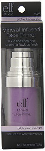 e.l.f. Studio Mineral Infused Face Primer, Brightening Lavender, 0.47 Ounce