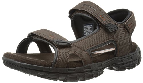 Skechers USA Men's Louden Fisherman Sandal, Brown, 9 M US (Best Bass Fisherman Of All Time)