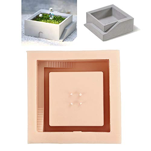 RISHIL WORLD Silicone Concrete Mold Cement Cube DIY Flower Pot Molds Garden Planter Vase Mould