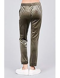 Pantalones de terciopelo para dama con cordón en la cintura