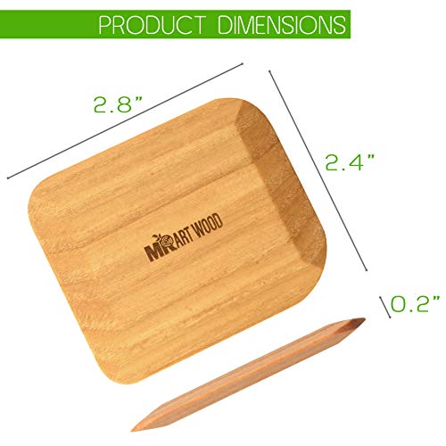 Mr.Art Wood Pot, Pan & Bowl Wooden Scraper (Pack of 4), Size 2.8" x 2.4" - Made in Europe, Helps To Remove Tough Stains, Grime & Dirt - Multipurpose Kitchen Tool, 100% Natural Ash Wood