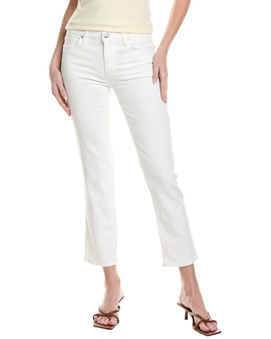 HUDSON Women’s Nico Mid-Rise Straight Leg Ankle Jean, White, 31